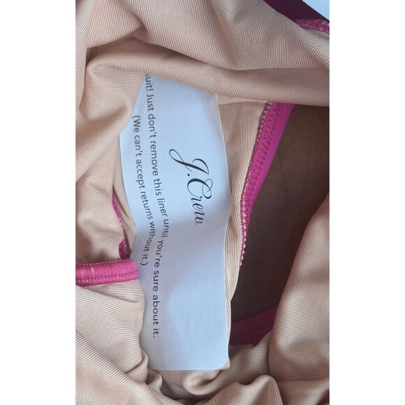 NEW J. Crew Ruched Slimming V-Neck Wireless One Piece Swimsuit Sz 24 Pink 1435 - Picture 6 of 6